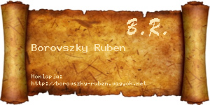 Borovszky Ruben névjegykártya
